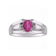 thumbnail image 1 of RYLOS Mens Rings Sterling Silver Classic Design 7X5MM Oval Gemstone & Diamond  Star Ruby July Birthstone Ring Size 13, 1 of 6
