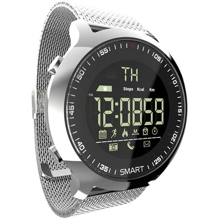 lokmat MK18 Smart Intelligent Watch Sport LCD Waterproof Pedometers Message Reminder BT Outdoor Swimming Men Smartwatch Stopwatch for ios Android (Best Pedometer For Iphone 5s)