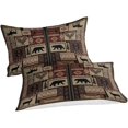thumbnail image 2 of LAICAIW Ensemble de Literie Courtepointe Rustique, 3 Pcs, Orignal Animal de la Forêt, Grand Lit, Microfibre, 2 of 7