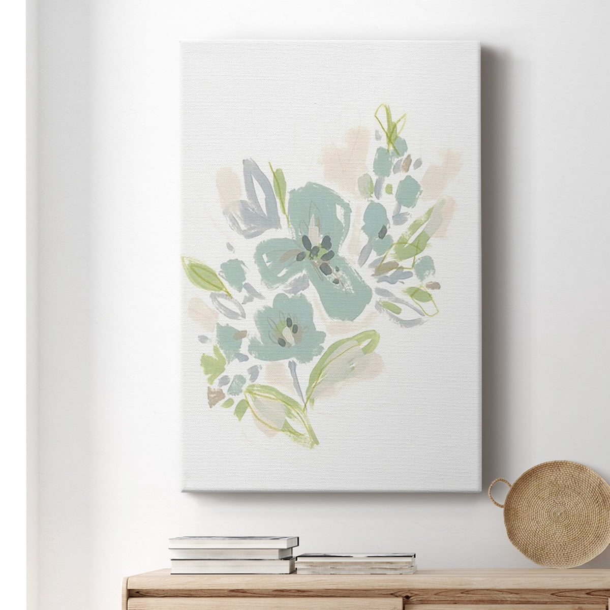 Seafoam Petals III Premium Gallery Wrapped Canvas - Ready to Hang