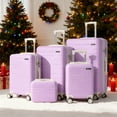 thumbnail image 3 of Zimtown 5 Piece Sets Luggage Suitcase ABS Hardside with Spinner Wheels and TSA Lock, Purple, 3 of 17