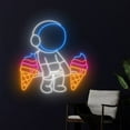 thumbnail image 3 of Handmadetneonsign Astronaut Lifting Ice Cream Neon Sign, Ice Cream LED Sign, Astronaut Led Light, 3 of 5