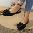 thumbnail image 6 of hoksml Women's Flower Decor Slingback Flats Square Toe Low Heel Dressy Summer Shoes for Ladies, 6 of 9