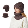 thumbnail image 1 of Winter Unisex Knitted Hat Scarf Set Warm Lined Ear Cold Weather Accessories, 1 of 3
