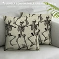thumbnail image 3 of COMIO  Halloween Pillow Covers Skeleton Skull Pumpkin Throw Pillowcases Pillow Cushion Cover for Halloween Decorations, 3 of 5