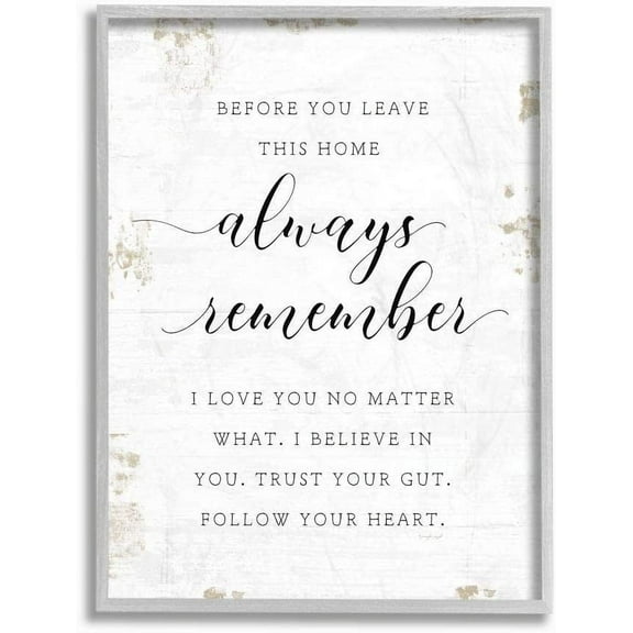 Stupell Industries Always Follow Your Heart Phrase Country Home Charm Graphic Art Gray Framed Art Print Wall Art, 16x20, by Jennifer Pugh