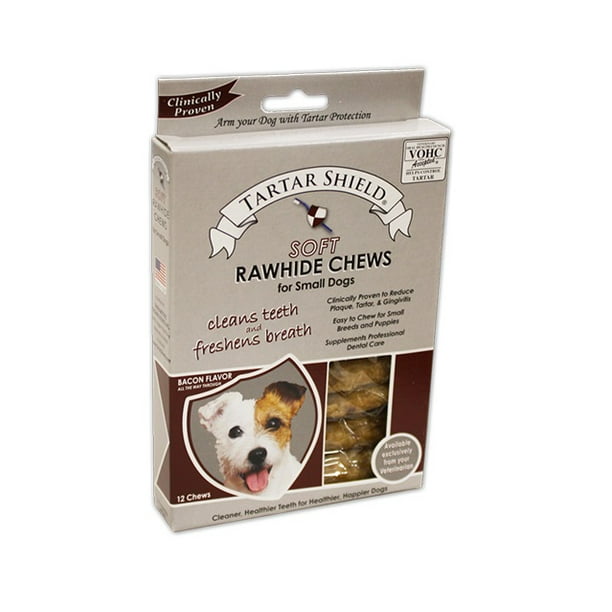 Tartar Shield Soft Rawhide Chews for Small Dogs 12 Count