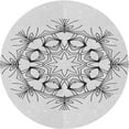 thumbnail image 1 of Ahgly Company Indoor Round Patterned Off-White Novelty Area Rugs, 5' Round, 1 of 6