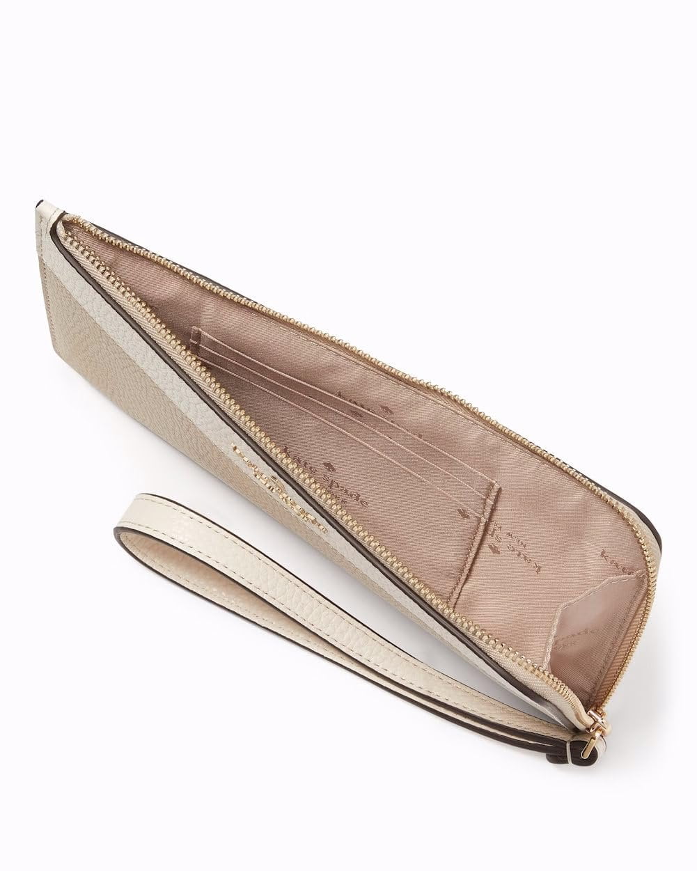 Kate Spade Wallet for Women Lucy Medium L Zip Wristlet, Light sand