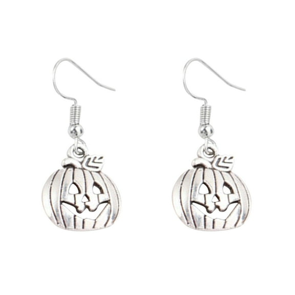 CILENON Earrings Halloween Earrings For Women Halloween Theme Stud Earring Sets Halloween Drop Dangle Earrings Pumpkin Stud Earrings (Silver,One Size)