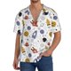 thumbnail image 1 of Balery Rocket Planets Camisa Casual de Manga Corta con Botones para Hombre, Texturizada, Estilo Cubano, para Playa, Verano-Small, 1 of 5