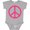 AC-Heather Grey, variant on Pink Peace Sign Girls Baby Bodysuit