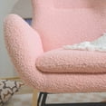 thumbnail image 3 of Teddy Rocker Glider Chair with High Backrest and Adjustable Headrest Pink, 3 of 5