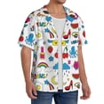 thumbnail image 4 of Honeii 's Summer for men's short-sleeved button-up collared shirt featuring a pocket, perfect for beach vacations, and travel adventures., 4 of 5