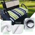 thumbnail image 5 of Golf Cart Seat Covers for 2 Seater,Navy Blue Green Striped Microfiber Cart Seat Towel Blanket,Modern Minimalist Ombre Lines Absorbent Breathable Non Slip Bench Seats Protector for Golf Course 51"x31", 5 of 9
