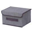 thumbnail image 4 of Cubo de almacenamiento, caja de almacenamiento plegable con tapa, cesta de almacenamiento de tejida organizador contenedor de cajones plegable S gris Soledad contenedor de almacenamiento con tapa, 4 of 6