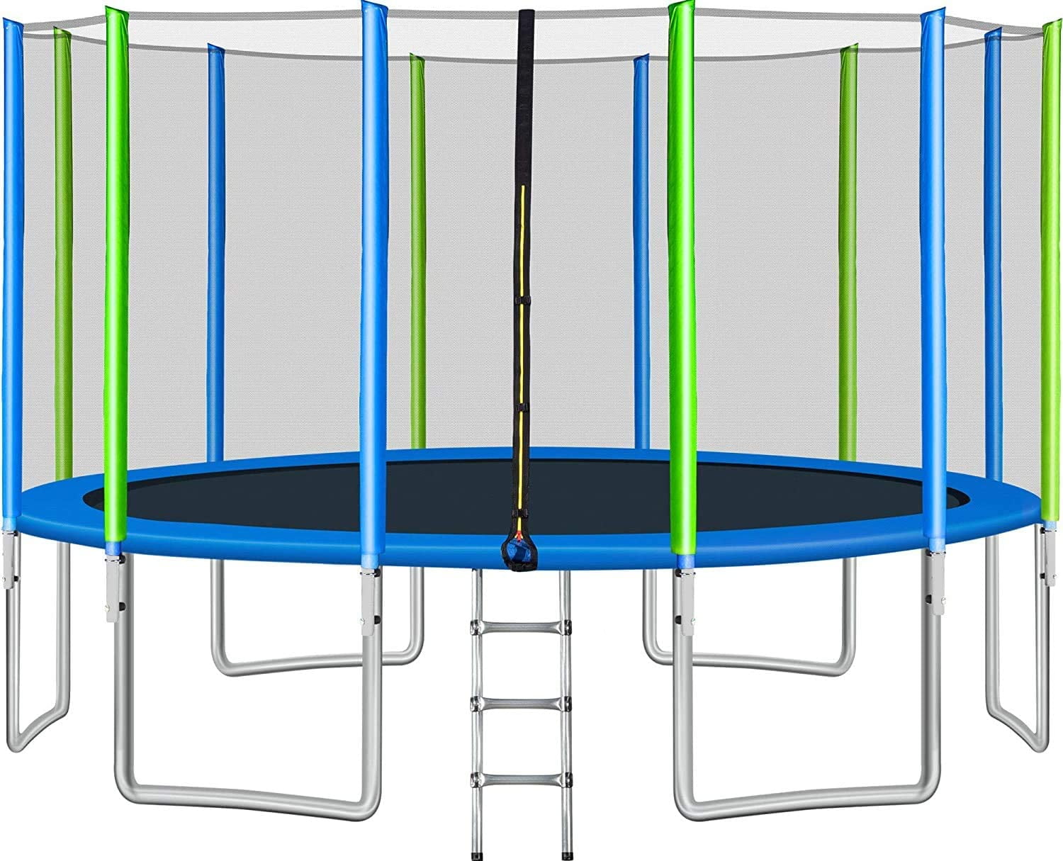Lemonbest Heavy Duty Trampoline with Enclosure Net for Kids Spring Cover Ladder Combo, High Weight Limit Outdoor Trampoline, 16 FT