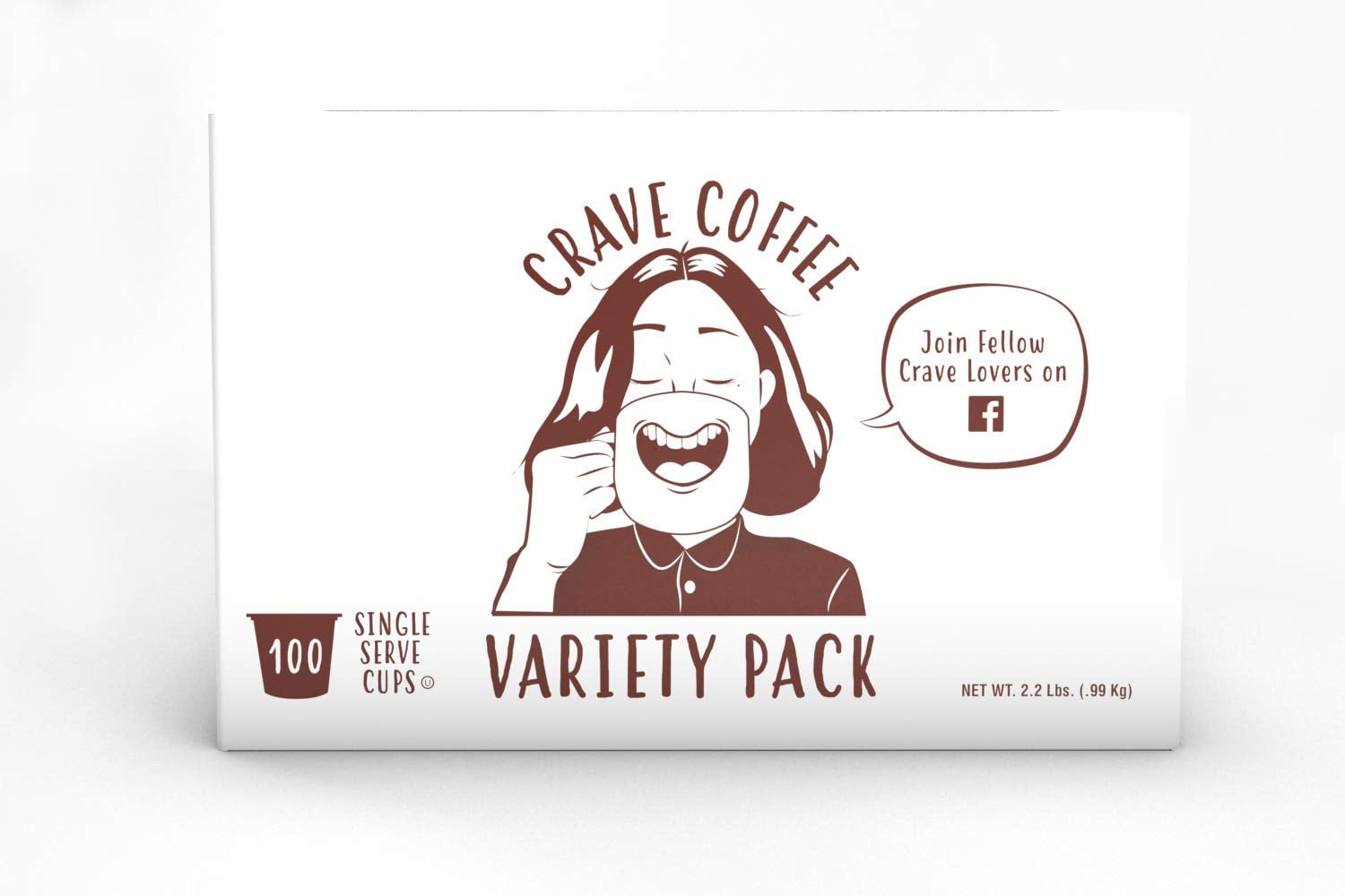crave coffee flavored coffee variety pack, compatible with 2.0 k-cup brewers, 100 count