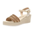 thumbnail image 4 of Rokment Womens Espadrilles Wedges Dressy Sandals Fashionable Casual Open Toe Platform Chunky High Heels Dress Summer Shoes for Ladies Woman Beach Vacation Brown Size 8.5, 4 of 5