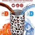 thumbnail image 3 of Leopard Print 30oz Handheld Travel Tumbler with Handle – Double Wall Stainless Steel Insulated Cup, Flip Straw Lid, Leak-Proof & BPA-Free for Hot and Cold Drinks – Durable Coffee & Juice Mug White, 3 of 6