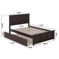 thumbnail image 3 of Pemberly Row Madison Queen Platform Bed & Twin XL Trundle in Espresso, 3 of 3