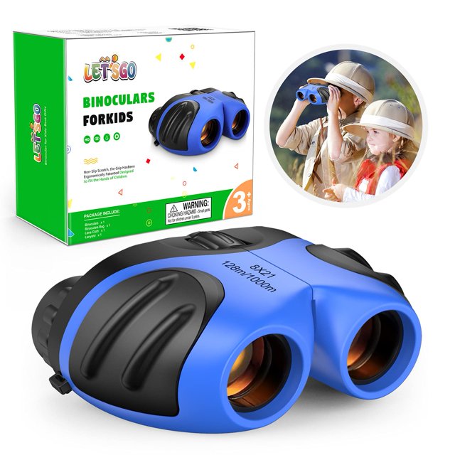 Prismáticos para niños, juguetes para niños de 4 5 6 7 años, regalo para niños de 3 a 10 años, juguetes para niños de 3 a 10 años, juguetes para niños, regalos de Navidad, rellenos de calcetines, azul oso de fresa Hogar