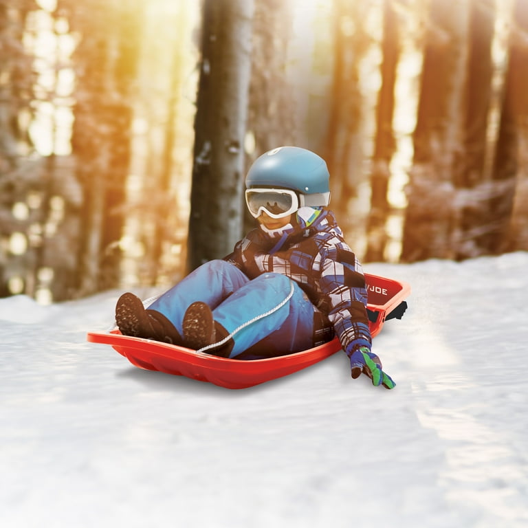 Open Box Snow Joe Plastic Snow Sled 48” Toboggan Board with
