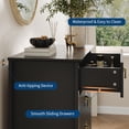 thumbnail image 5 of IDEALHOUSE Black 5 Drawers Dresser, Fluted Tall Storage Chest with Metal Handles, 42.9in Modern Organizer Drawers for Bedroom Living Room Entryway Hallway Storage, 5 of 9
