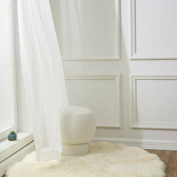 SAFAVIEH Couture Leboeff Modern Boucle Ottoman, Ivory