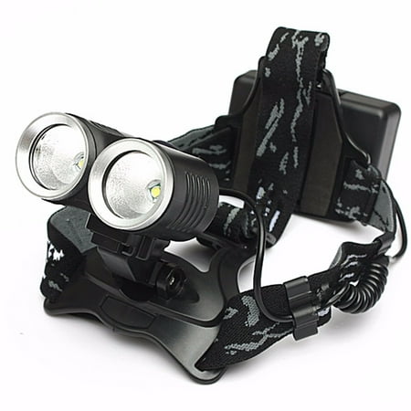 Elfeland 50000Lm 2x T6 LED 5 Modes Headlamp Rechargeable Headlight Bicycle Front Light Head Light Torch Lamp For Outdoor Camping