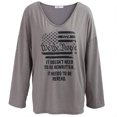 thumbnail image 2 of Aosijia Womens V-Neck Long Sleeve T-shirt American Flag Print Top Loose Casual Blouse Shrits, 2 of 16