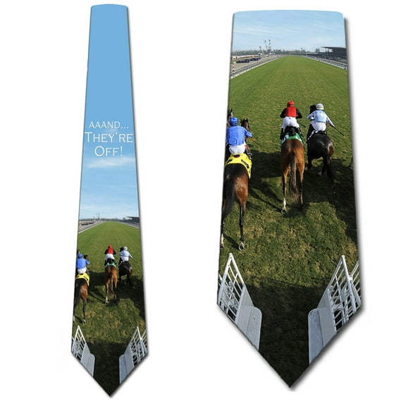 Horse Racing Ties Mens Animal Equestrian Horse Necktie by Three Rooker