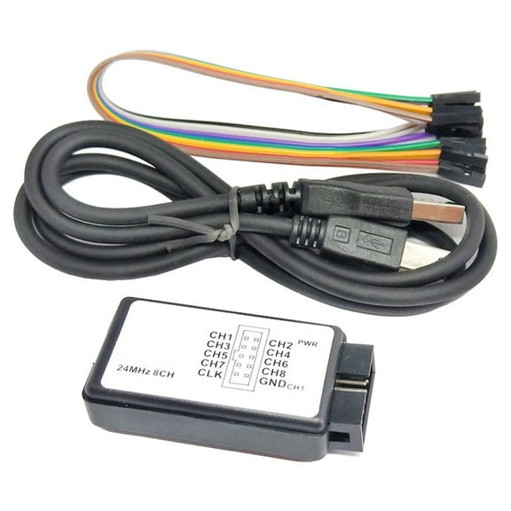 Usb Logic Analyzer 8Ch 24Mhz For Professional Microcontroller Debugging