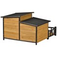 thumbnail image 6 of 47.2 ” Large Wooden Dog House Outdoor, Outdoor & Indoor Dog Crate, Cabin Style, With Porch, 6 of 8