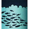 thumbnail image 3 of Fish Duvet Cover Set, Surreal Ornate Swirl Waves and Group of Fish with Nautical Under the Sea Theme, Decorative 3 Piece Bedding Set with 2 Pillow Shams, Queen Size, Blue Turquoise, by Ambesonne, 3 of 3