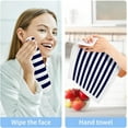 thumbnail image 4 of Coolnut 6 PCS Cotton Washcloths Towel Set, Highly Absorbent & Soft Baby Wash Cloths 12"x 12" Face Hand Towels for Bathroom, Multi-Purpose Fingertip Towels (Navy Blue Stripes), 4 of 5