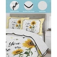 thumbnail image 3 of Quilt King Size Bedding Set, Sunflowers Reversible Summer Quilt 3 Pieces, Yellow Floral Botanical Checkered Farmhouse Lightweight Bedspreads Coverlets with 2 Pillow Shams for All Seasons, 3 of 5