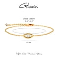 thumbnail image 2 of GDCOIN Evil Eye Bracelet 14K Gold Plated Dainty Crystcal Jewelry for Women, 2 of 9