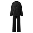 thumbnail image 4 of Lounge Sets for Women, Women's Elegant Slim Fit And Wide Leg Pants Suit Set Business Formal Outfit Two Piece Trousers, Suits(Black,4XL), 4 of 8