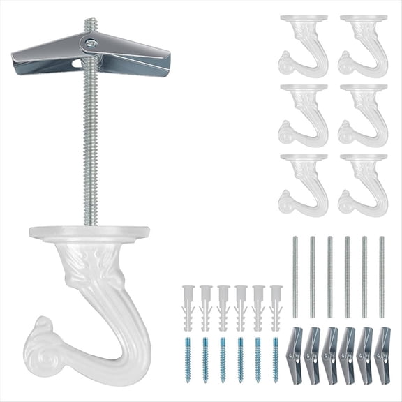 6 Pcs Ceiling Hooks for Hanging Plants,Hanging Lights Metal Small Hooks,Indoor Outdoor Plant Hanger Hook