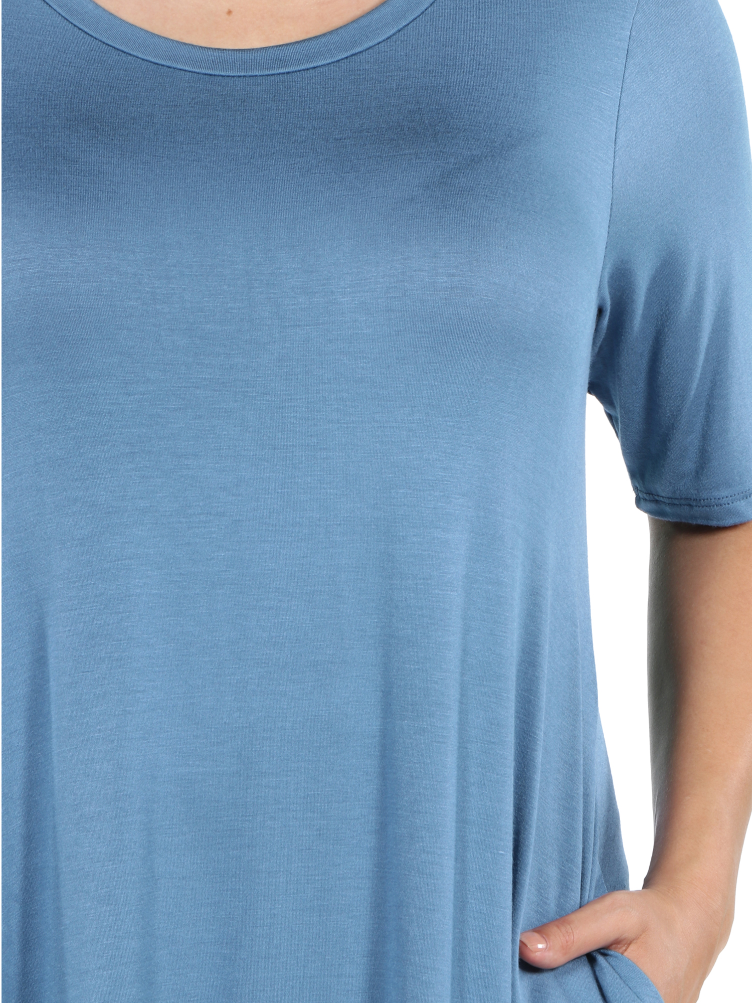 24Seven Comfort Apparel Pocket Plus Size Mini Dress