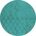 thumbnail image 1 of Ahgly Company Machine Washable Indoor Round Oriental Turquoise Blue Industrial Area Rugs, 3' Round, 1 of 4