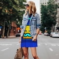 thumbnail image 4 of Lsque Geometry Dash Pattern Summer Dresses for Women – Sleeveless T-Shirt Swing Sundress, Perfect for the Beach and Casual Days, 4 of 6