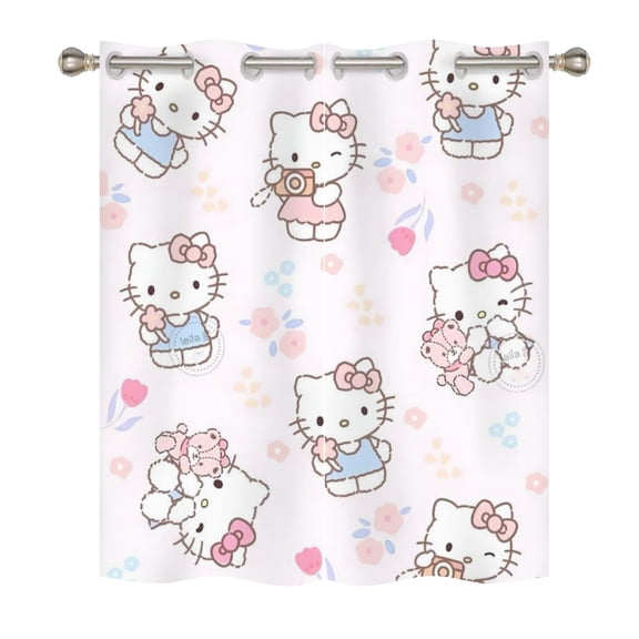 Hello kitty Blackout Curtains for Boys Girls Home Decor, Cartoon Fun Insulation Curtains, Bedroom Living Room Blackout Curtains 140x160cm