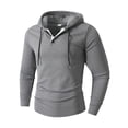 thumbnail image 1 of pstuiky camisa de manga larga para hombre, Sudadera con capucha de manga larga de color liso para hombre, con botones y alta elasticidad Tops de hombre xxl, 1 of 8