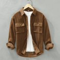 thumbnail image 2 of XDZJLR Men Shirt Spring And Winter Cargo Loose Pocket Coat Shirts for Men, 2 of 7
