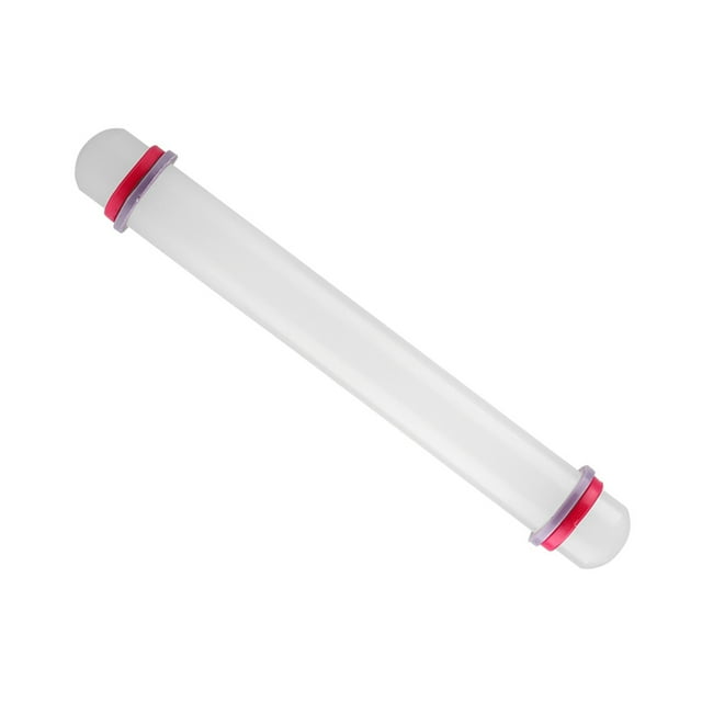 Non Stick Plastic Rolling Pin with Ring, Fondant Cake Cookie Dough Roller Baking Tool