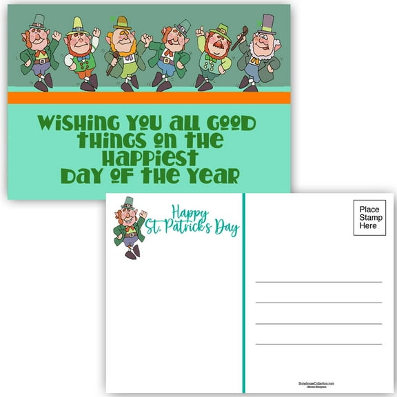 St Patricks Day Postcards - 4 x 6 Happiest of Days Postcards 40 Count - 17071