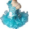 thumbnail image 3 of Jenniferwu G171-2 Infant Toddler Baby Newborn Little Girl's Pageant Party Birthday Dress Aqua Size 12-18M, 3 of 3