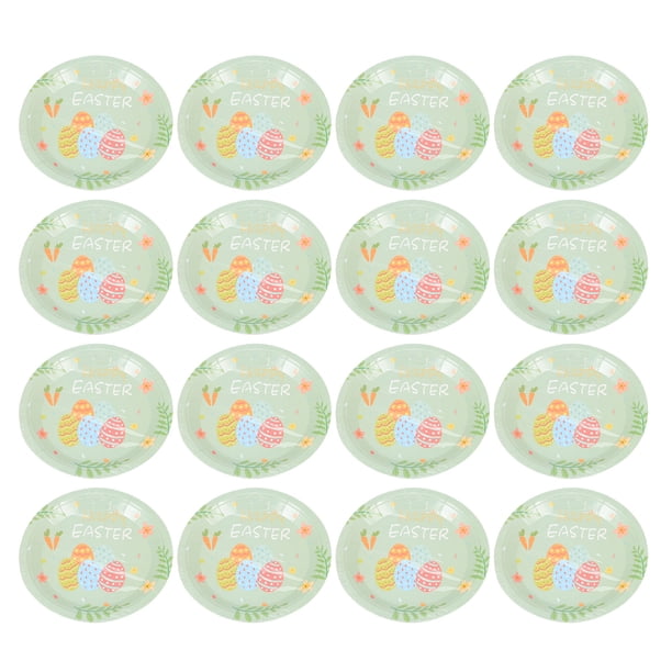 KAKOWELY 32 platos de papel de conejito de Pascua, platos de papel de Pascua, vajilla desechable para fiestas